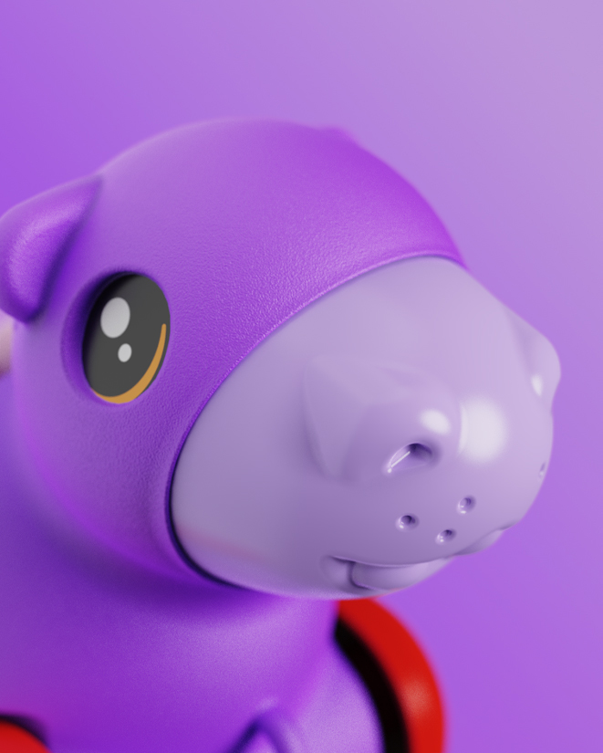 Hipopotamo violeta juguete Mercotoys